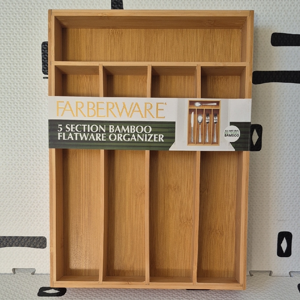 NWOT - Farberware Natural Bamboo Utensil Organizer